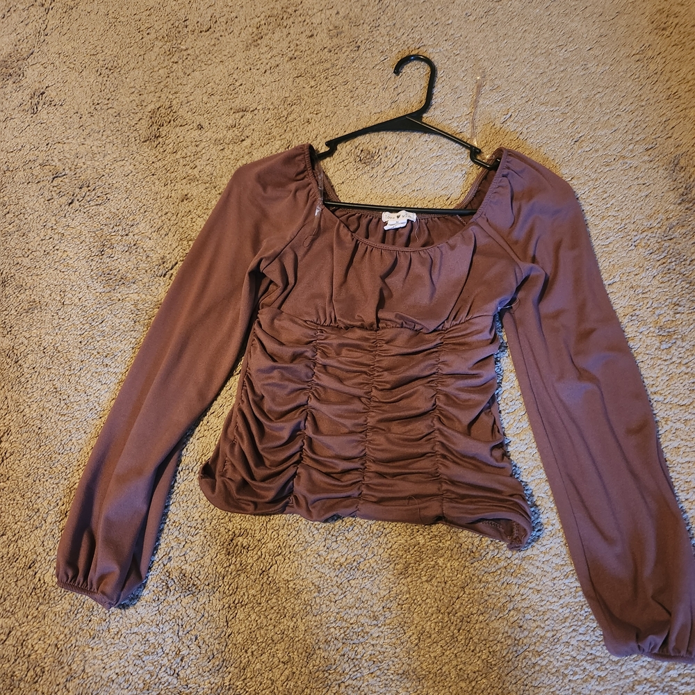 Mauve Ruched Front Top Size Medium